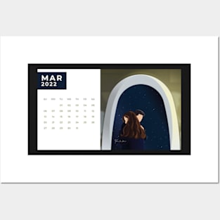 Calendar 2022 March with Korean Dramas Posters and Art